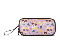 aidingzhi Lovely Cute Dogs - Estuche de nailon para guardar bolígrafos y bolígrafos para el día de San Valentín, de alta capacidad, para adolescentes y niñas, bolsa de papelería para estudiantes de