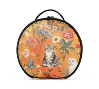 aidingzhi Mighty Manx Cats - Neceser de cosméticos de tamaño de viaje, grande, grande, con separadores ajustables, 28,9 cm