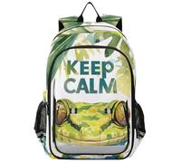 aidingzhi Mochila de viaje para niños de 8 a 12 años: mochilas casuales para adolescentes en varios colores - animal verde Keep Calm