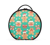 aidingzhi Neceser con diseño de oso de Navidad con compartimentos y asa, con separadores ajustables, 11 pulgadas, color marrón