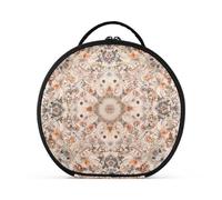 aidingzhi Neceser portátil de pie para mujer con separadores ajustables, diseño floral, estilo bohemio, marrón, simple, simple, vertical, independiente, para mujer