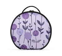 aidingzhi Neceser vertical con diseño floral de caramelos, color violeta y lila, bolsas de cosméticos impermeables con cremallera y separadores ajustables, 28,9 cm