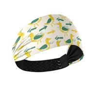 aidingzhi Oliver Jeffers Style Duck Arrow Butter Yellow Emerald - Diademas suaves elásticas para el sudor para mujer, para maquillaje, baloncesto, baloncesto, yoga