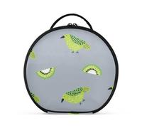 aidingzhi Oliver Jeffers Style Kiwi Jade Bird Design Green Gray - Bolsa de maquillaje con compartimentos y asa, bolsas de maquillaje grandes para mujer con separadores ajustables de 11 pulgadas
