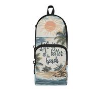 aidingzhi Palm Tree Life Is Better - Bolsas de nailon con 3 compartimentos para adolescentes y niñas, estuche multifuncional para niños, papelería escolar para escuela preparatoria