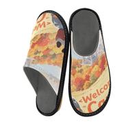 aidingzhi Pantuflas para mujer, pantuflas de espuma viscoelástica para interiores, zapatos para el hogar, zapatos de cama para mujer, Bienvenido a Canada Scenery Culture, 44/45 EU