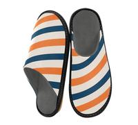 aidingzhi Pantuflas para mujer, pantuflas de interior para mujer, pantuflas de casa para mujer, Naranja Azul Beige Stirpe, 39.5/40 EU
