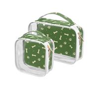 aidingzhi Paquete de 2 neceseres transparentes para hombre, aprobado por la TSA, bolsa de viaje para maquillaje, kit de afeitado para hombre, huellas de huellas, Huellas de garras