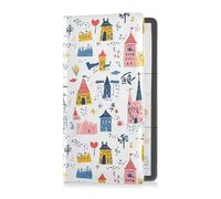 aidingzhi Paris Castel Childish Doodles - Cartera de piel para seguro de registro de automóvil y tarjeta de identificación, ideal para conductores propietarios de automóviles, remolque, motocicleta y
