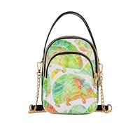 aidingzhi Riñonera cruzada de moda con diseño de animales salvajes de acuarela y mandarina verde fluorescente para mujer, con múltiples bolsillos, bolsos esenciales para mujer