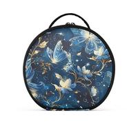 aidingzhi Surrealism Fairies Butterfly - Bolsa de maquillaje eléctrica azul dorado y azul para viajes, accesorios de viaje, bolsas de viaje grandes para mujeres con separadores ajustables, 11 pulgadas