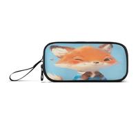 aidingzhi Sweet Fox - Estuche de nailon con cremallera para lápices de gran capacidad para artículos de papelería universitaria para niños de secundaria