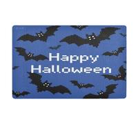 aidingzhi Tapete decorativo Pixel-Art de Halloween con murciélagos para entrada al aire libre, bajo perfil, tapete de baño, 81 x 50 cm, parte trasera de goma antideslizante, absorbente para vacaciones