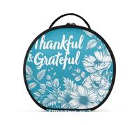 aidingzhi Thankful & Grateful - Neceser vertical con diseño cian para mujer con separadores ajustables de 11 pulgadas
