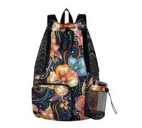 aidingzhi Tropical Wind Of Bright Flowers - Mochila con cordón para natación, deporte, gimnasio, con bolsillo para botella de agua, separación húmeda y seca
