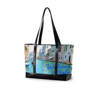 aidingzhi Welcome To Italy Scenery Culture - Bolsas de mano de gran capacidad para mujer con cremallera para mujer, trabajo para mujeres con
