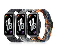 AidorMax 3 Piezas Correa Compatible con Huawei Band 10/9/8, Pulseras Elásticas de Nylon de Repuesto para Huawei Band 10/9/8 (Grafito/Chocolate Oscuro/Camuflaje)