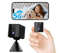 aidowocam Mini cámara,5G WIFI Überwachungskamera Innen,Kamera Überwachung Innen,freie CloudSpeichercher, Lange Standby Akku Kamera,Bewegungsmelder,Nachtsicht,unterstützt SD-Speicher