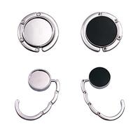 Aidqxbaoer 2x Gancio Borsa da Tavolo - Appendi Borsa in Alluminio Pieghevole Antiscivolo Antigraffio - Appendiborsa Scrivania Max 3 kg - Argento