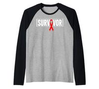 Aids Survivor VIH Red Ribbon Aids Warrior - Día Mundial del SIDA Camiseta Manga Raglan
