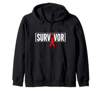 Aids Survivor VIH Red Ribbon Aids Warrior - Día Mundial del SIDA Sudadera con Capucha