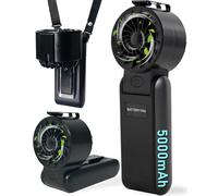 AidSci 5000mAh Ventilador de Mano Portátil 36 Horas, 4 Velocidades Turbo Ventilador 13200 RPM, Recargable para Viajes, Oficina, Exterior