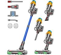 AIDTIPS Aspiradora Sin Cable, 600W/50KPA/70Mins Escoba Aspiradora Sin Cable con Autoportante, Aspirador de Polvo sin Contacto de 1,8L, Cepillo Antienredos con Luz Verde(Azul)