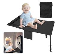 AIDUCHO Extensión de asiento de avión para niños, portátil, cuna de avión, plegable, avión para niños, reposapiés, cuna de viaje para niños pequeños (Negro)