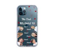 Aiebill Funda de TPU suave personalizada para iPhone 17 Pro Max, 16 Air, 15 Plus, 14 Pro, 13 Mini, 12, 11, diseño personalizado con nombre y foto, romántica para amantes, amigos y miembros de la