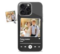 Aiebill Funda personalizada con 1 reproductor de música para iPhone 14, 13, 12, 11, Xs, 15 Pro, 16 Plus, 17 Air, personalizado con texto, gran regalo de Navidad o Año Nuevo para familiares y mejores