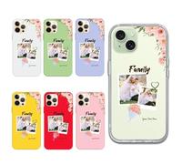 Aiebill Funda personalizada de 2 fotos para iPhone SE, 7, 6S, 8, XS, 11, 12, Mini, 13, Pro Max, 14 Plus, 15, 16, 17, Air, personalizable, con texto, ideal para pareja