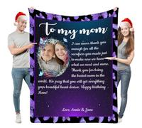 Aiebill Mantas de letras personalizadas con 1 foto, manta de franela personalizada escrita a mano, regalo de Acción de Gracias para tus seres queridos