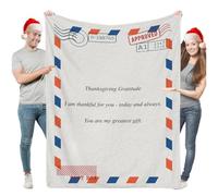 Aiebill Mantas personalizadas de regalo de Acción de Gracias, manta de franela con letras escritas a mano, perfecta para parejas, familiares y amigos