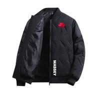 Aienviaoe Down Jacket Chaqueta acolchada MAS-SEY FER-GUSON, Abrigo con capucha Otoño Invierno, Hombre Chaquetas Invierno De Montaña, lluviosos(Black,M)