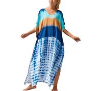 AIEOE Bohemian Maxi Playa Larga Caftán Mujeres Traje de Baño Vestidos Oversize Kaftan Verano Color 11