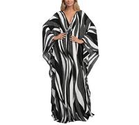 AIEOE Bohemio Maxi Playa Traje de Baño Encubrimiento Ropa de Casa de Playa Verano Un Tamaño Grande Boho Vestidos Floral Print Color 06
