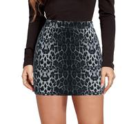 AIEOE Mini Falda Elegante Cóctel Ajustada Sexy Leopardo Falda Lápiz Damas Faldas Cortas Talla XL 2803