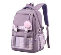 AIEOE Mochila Escolar para Niñas Mochila Escolar Gran Capacidad Niña Mochila Infantil Impermeable Mochila Transpirable Morado