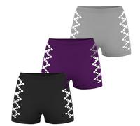 AIEOE Ropa interior para mujer, calzoncillos tipo bóxer para mujer, cintura alta, elásticos, sin costuras, paquete de 3, Negro Púrpura Gris, M