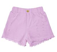 AIEOE Short Vaquero Niña Pantalones Cortos de Mezclilla con Cintura Elástica Pantalones Cortos de Verano con Bolsillos 11-12 Años Morado