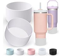 AIERSA 2 botas protectoras de silicona compatibles con Stanley Quencher Adventure de 40 onzas con asa y Stanley IceFlow de 20 onzas, 30 onzas, funda reutilizable para botella de agua, color blanco