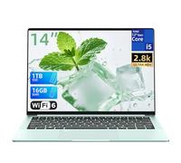 AIERXUAN Laptop delgada de 14 pulgadas 2.8K FHD, 8 núcleos i5-12450H (hasta 4.4 GHz) 16GB DDR5 1TB NVMe SSD, portátiles ligeros de 1.1 kg, carga rápida de 65 W, USB4/WiFi 6, cámara de huellas