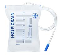 AIESI® Bolsas de orina de 2 litros tubo 120 cm sin descarga desechables HOSPIDRAIN (Paquete de 25 piezas)