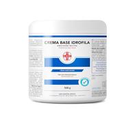 AIESI® Crema Base hidrófila (500 g), Crema hidratante reestructurante para rostro y cuerpo ideal para piel seca, Uso farmacéutico, cosmético y dermatológico, Made in Italy