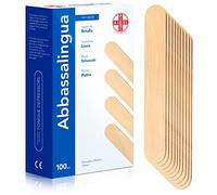 AIESI® Depresores de madera NO ESTERILES de un solo uso (Paquete de 100 piezas)