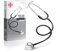 AIESI® Fonendoscopio Profesional de doble cabeza para adultos color negro DOCTOR B-SCOPE, Garantía de 24 meses