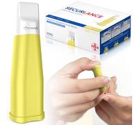 AIESI® Lancetas desechables estériles con sistema de seguridad y punta retráctil de acero inoxidable aguja 30G DOCTOR SECURLANCE (Paquete de 100 piezas)