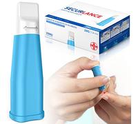 AIESI® Lancetas desechables estériles con sistema de seguridad y punta retráctil de acero inoxidable aguja 28G DOCTOR SECURLANCE (Paquete de 100 piezas)