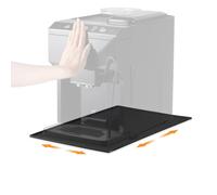 AIEVE Alfombrilla de silicona para cafetera, molinillo de café compatible con De Longhi Magnifica y Philips LatteGo, etc., antideslizante, 48 x 30 cm, base de silicona (negro)