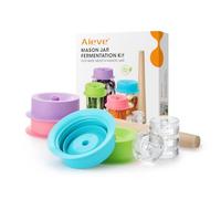 Aieve Kit de fermentación de tarros Mason, 4 tapas de bloqueo de aire y pesos para tarros Mason de boca ancha, perfecto para fermentar chucrut, salsa picante, encurtidos, zanahorias